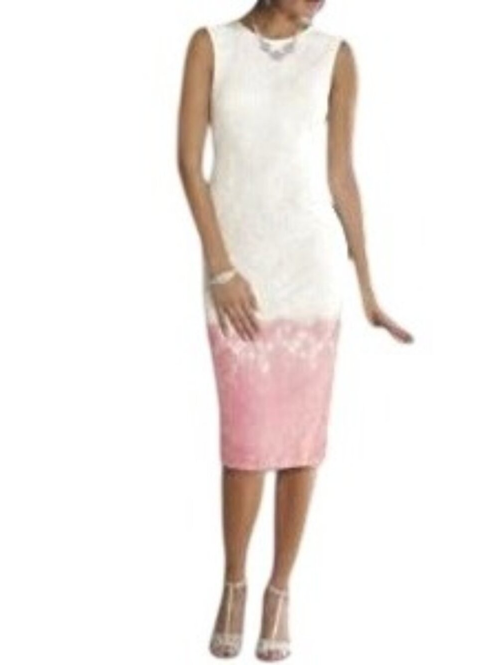 ASHRO- WOMEN'S HOMBRE LACE FULLY LINED MIDI BACK ZIP-UP CLOSURE DRESS SIZE 10